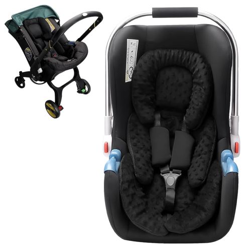 Infant Car Seat Insert, 2-in-1 Reversible Infant Car Seat Head Support for Girls Boys, 3D Air Mesh Baby Car Seat Cushion, Newborn Carseat Head Support for Carrier, Stroller, Swing, Bouncer (Black)