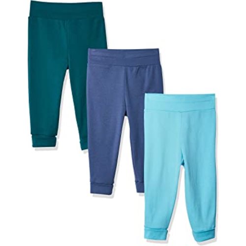 Hanes Pants, Flexy Soft Knit Pull-on Sweatpants, Stretch Joggers for Babies & Toddlers, 3-Pack