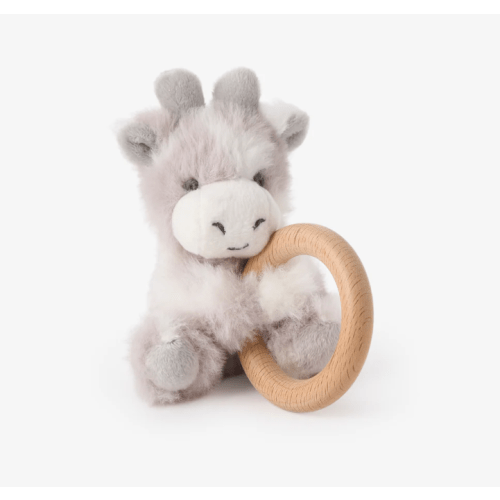 Plush Giraffe Wooden Ring Rattle – Elegant Baby