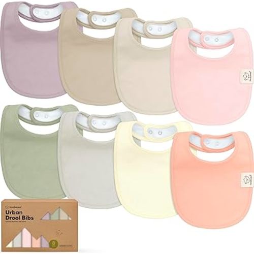 8-Pack Organic Baby Bibs for Boys, Girls - Soft Cotton Drooling and Teething Bibs for Baby Girl & Boy, Extra Absorbent, Easy To Clean & Put On for Toddler, Newborn, Infant 0-24 Months (Embrace)