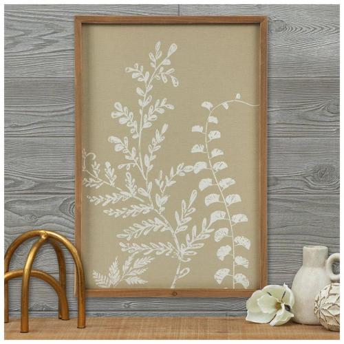 White Leaves On Seafoam Wood Wall Decor