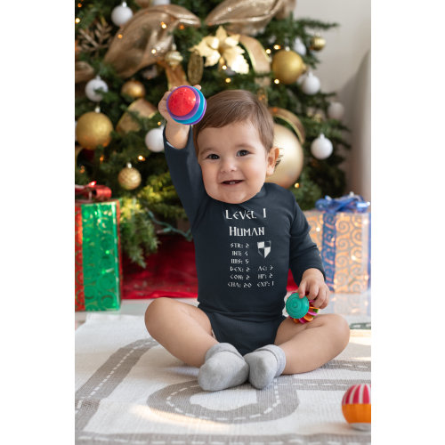 Level 1 Human Baby Onesie Dungeon Master gift Dungeon master gifts dungeons and dragons gift dnd player gift dnd DM gift dnd baby dnd