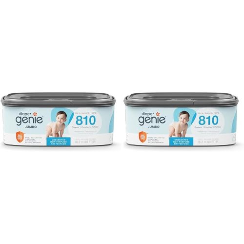The Diaper Genie Jumbo Square Refill, with Continuous Film, can Hold up to 810 Newborn-Sized Diapers per Refill. (Pack of 2)
