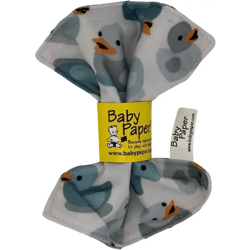 Baby Paper Original Crinkle Teether and Sensory Toy for Babies and Infants | Duckies Print | Non-Toxic, Washable | Great for Baby Showers