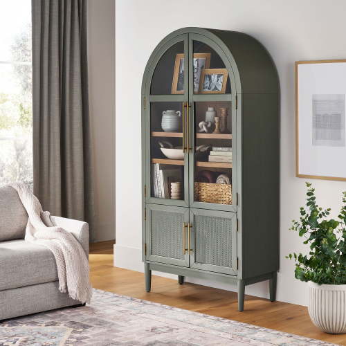 Member's Mark Enzo Storage Cabinet With Rattan Cabinet Doors