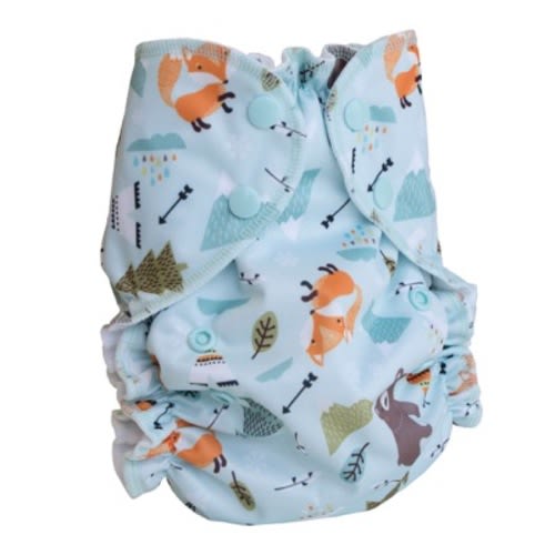 One Size Duo Diaper The Fox and the Bear