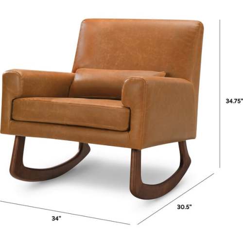Sleepytime Rocker, Tan Leather - Nursery Works | Maisonette