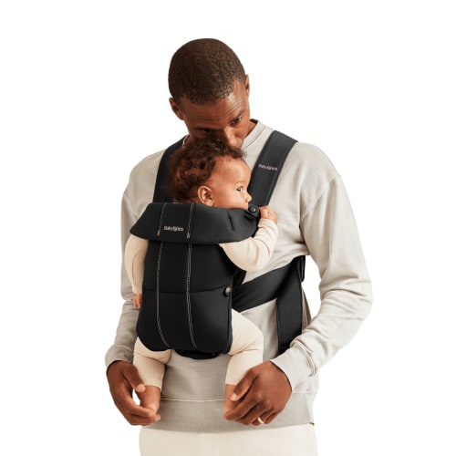 BabyBjorn Woven Baby Carrier Mini for Infant, Black