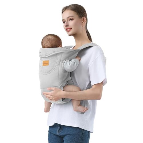 Baby Carrier Newborn to Toddler(7-30lbs), Toddler Carrier Baby Holder Carrier with Adjustable Shoulder Strap, Chest Carriers, Grey