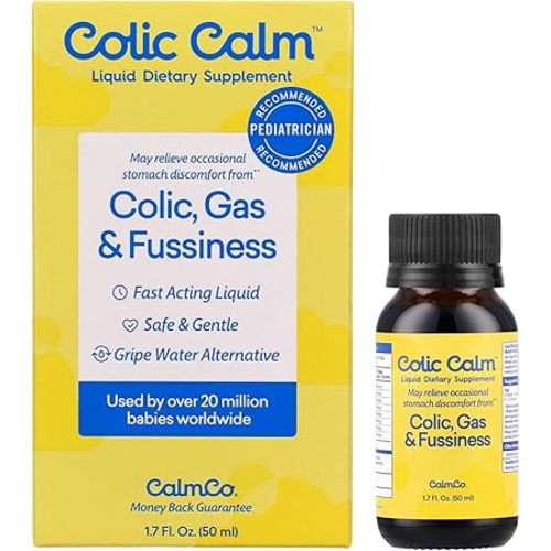 Colic Calm Infant Gripe Water for Colic, Helps Fussiness, Upset Stomach, and Baby Gas Relief, 1.7 fl oz (Pack of 1)