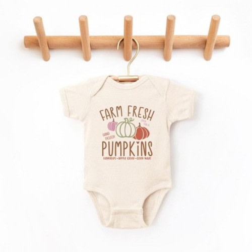 The Juniper Shop Colorful Farm Fresh Pumpkins Baby Bodysuit - 6 Month - Natural