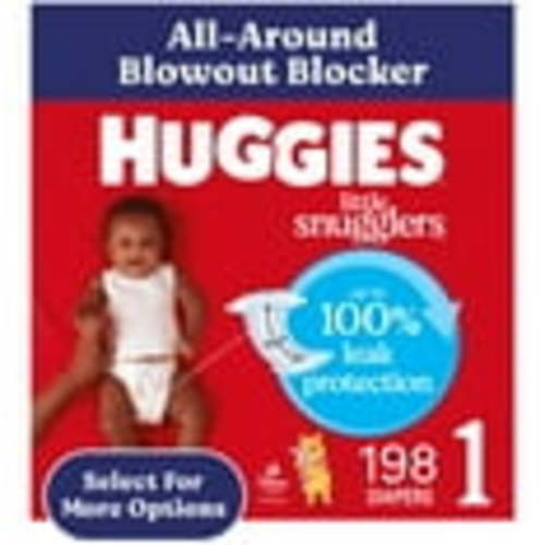 Huggies Little Snugglers Baby Diapers, Size 1 (8-14 lbs), 198 Ct (Select for More)