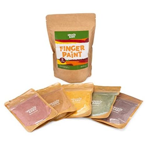 Amazon.com: Veggie Baby Finger Paints for Toddlers, Vegan, Organic Baby Safe Coloring, Play, Colorful Eco Painting (5 Colors) : Toys & Games