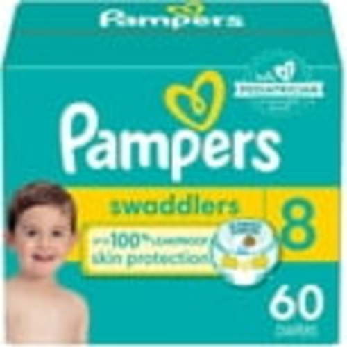 Pampers Swaddlers Diapers - Size 8, 60 Count, Ultra Soft Disposable Baby Diapers