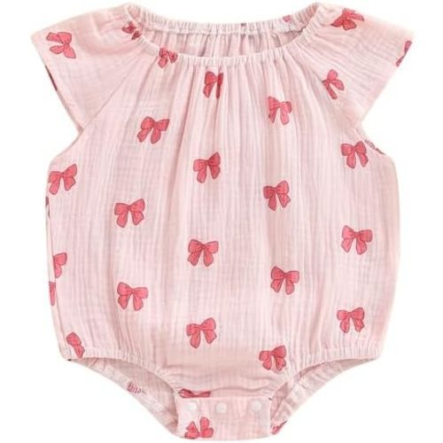 Mubineo Baby Girl Boy Summer Cotton Linen Romper Clothes Basic Plain Ruffle Sleeveless Comfy Rompers Newborn Tops