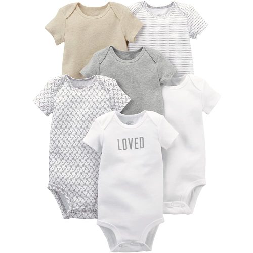 Simple Joys by Carter's Unisex Babies' Short-Sleeve Bodysuit, Pack of 6