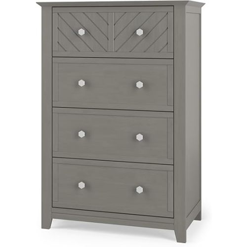 Child Craft Atwood 4-Drawer Dresser for Nursery or Bedroom, Plenty of Storage, Anti-Tip Kit Included to Prevent Tipping, Non-Toxic, Baby Safe Finish (Lunar Gray)