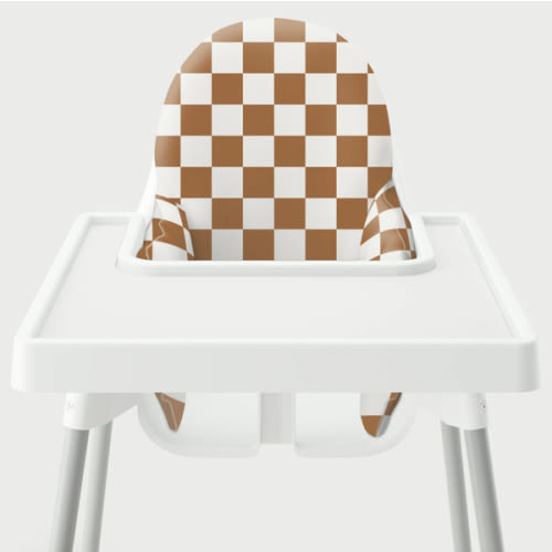 Highchair Cushion Cover - Rust Check It Out – Yeah Baby Goods