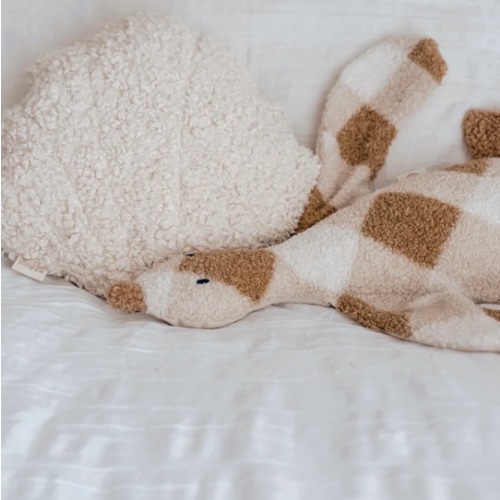 Boucle' cuddle duck - natural gingham