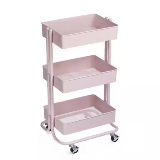 Lexington 3-Tier Rolling Cart by Simply Tidy®, Color: Matte Blush | Michaels