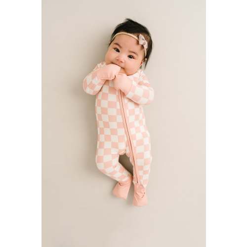 Blush Checkered Bamboo Sleeper