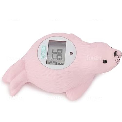 Baby Bath Thermometer | Baby Bath Toys | Adorable Seal Design | Safe Baby Thermometer for Infants | Newborn Essentials | ℉/℃ | Blush