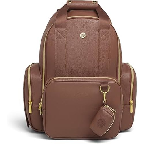 Huggies Sunshine Pack Diaper Backpack, Cognac Leather, One Size