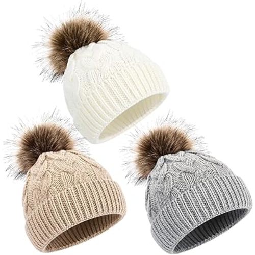 DANMY Baby Beanie Hat, Infant Newborn Toddler Winter Warm Knit Cap for Little Boys Girls, Winter Warm Hat