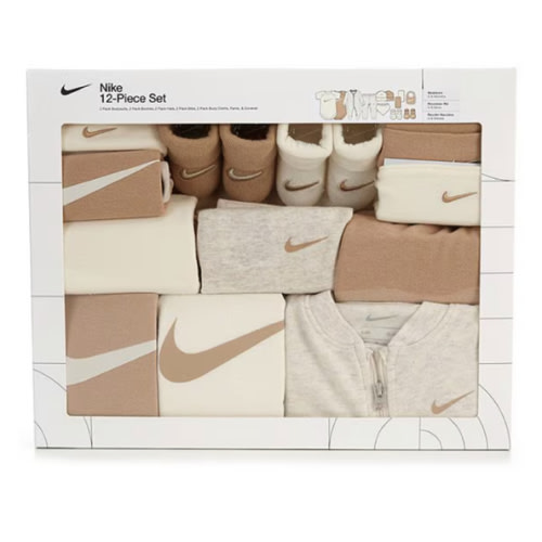 Nike Baby Newborn-6 Months Just Do It 12-Piece Layette Set | Pale Ivory/Beige
