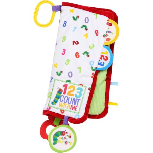 Baby Starters The Very Hungry Caterpillar Sensory Interactive Blanket with 6 Multi-Sensory Features and Travel Clip, Count with Me Multicolored Print, 14 inch, Eric Carle