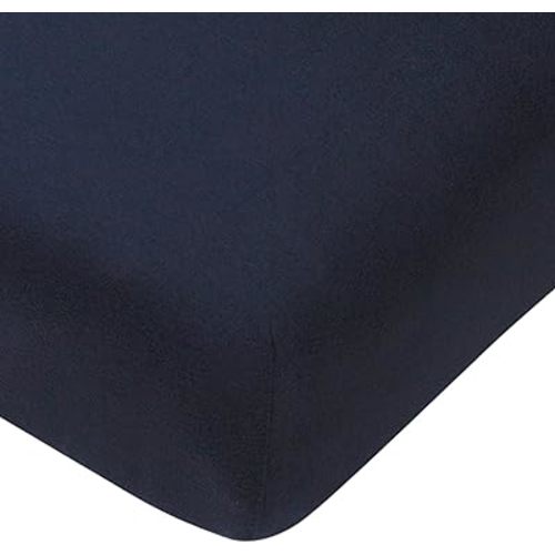 HonestBaby Classics Fitted Crib Sheets Set Standard Mattress, 100% Organic Cotton Baby Boys, Girls, Neutral, 1 Pack - Dark Navy, One Size