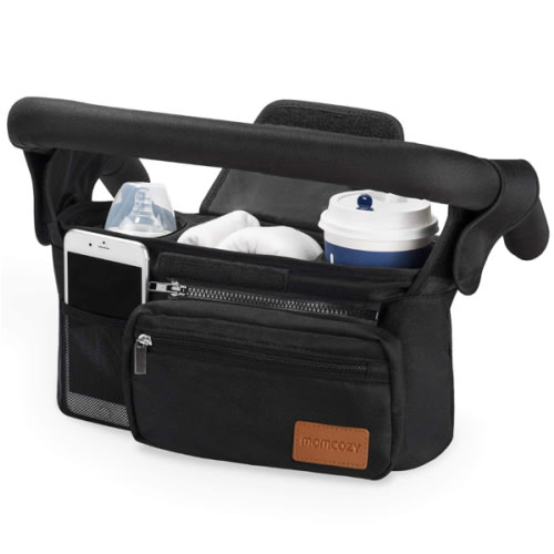 Momcozy Universal Stroller Organizer with Insulated Cup Holder Detachable Phone Bag & Shoulder Strap, Fits for Stroller like Uppababy, Baby Jogger, Britax, BOB, Umbrella and Pet Stroller