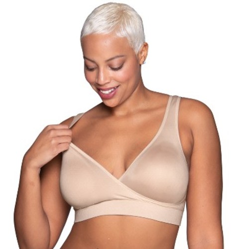 Vanity Fair Womens Nursing Cross Front Pullover Bra 72074, Color: Damask neutral, Size: 2x