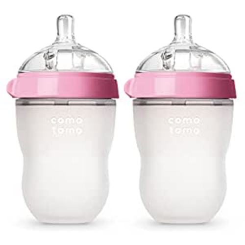 Amazon.com : Comotomo Baby Bottle, Pink, 8 Ounce (2 Count) : Baby