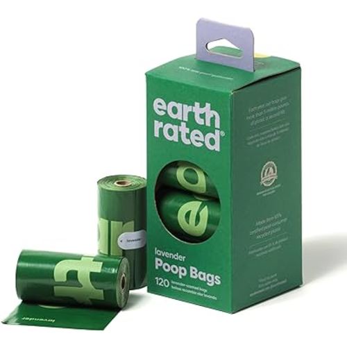 Earth Rated Dog Poop Bags, Guaranteed Leak Proof and Extra Thick Waste Bag Refill Rolls For Dogs, Lavender Scented, 120 Count