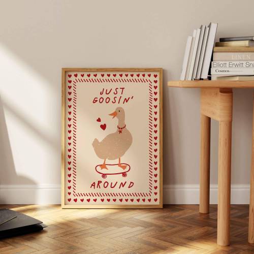 Silly Goose Print, Trendy Wall Art, Apartment Decor, Retro Wall Art, Quirky Wall, Nursery Art, Cottage Core Decor, Cute Art, Funny Wall Art