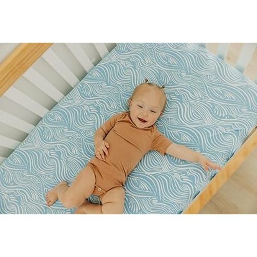 Copper Pearl Premium Fitted Knit Crib Sheet/Toddler Sheet Surf