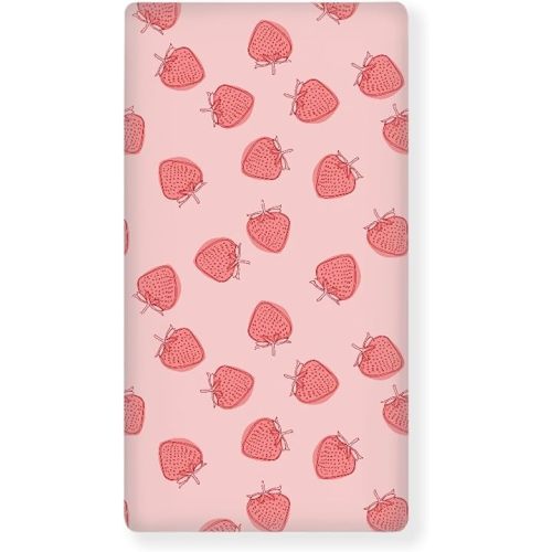 Strawberry Baby Crib Sheets for Boys Girls Pink Fitted Crib Sheet for Standard Crib and Toddler Mattress Cute Baby Mattress Sheets Toddler Bed Sheet 52x28x8 in