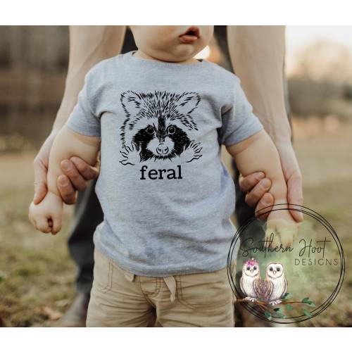 Feral Shirt, Funny Onesie®, Racoon Shirt, Wild One Shirt, Toddler Shirt, Racoon Bodysuit, Neutral Shirt, Bodysuit, Trendy, Feral Child