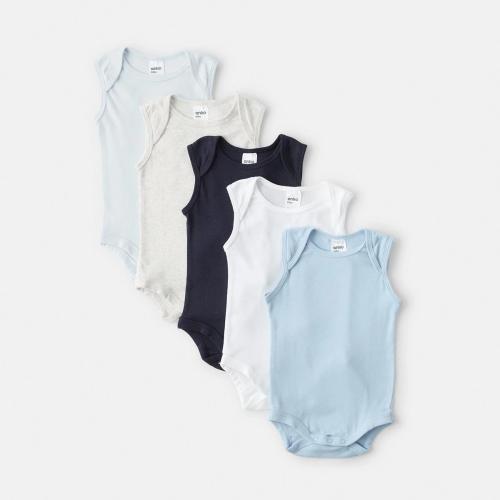 5 Pack Sleeveless Bodysuits - Kmart