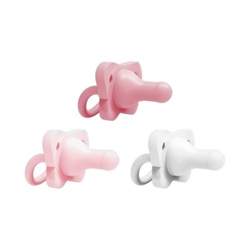 Dr. Brown's Happypaci One-piece 100% Silicone Pacifier - 0-6 Months - 3pk - Cool Gray/green/ecru
