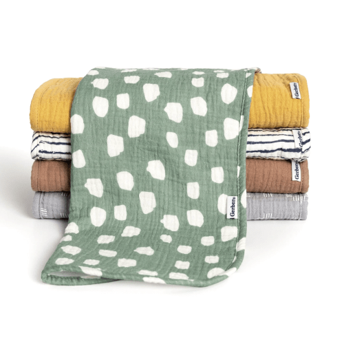5-Pack Baby Neutral Teal Dots Muslin Burp Cloths – Gerber Childrenswear