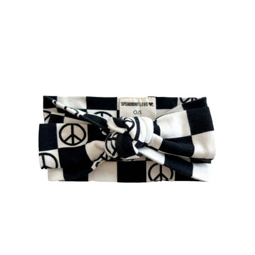 Knot Bow, Black Peace Checkerboard