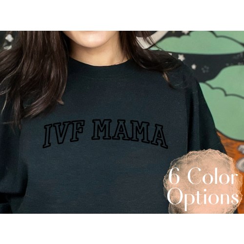IVF MAMA Embroidered Sweatshirt ~ Gildan 18000 - Infertility, Mama Shirt