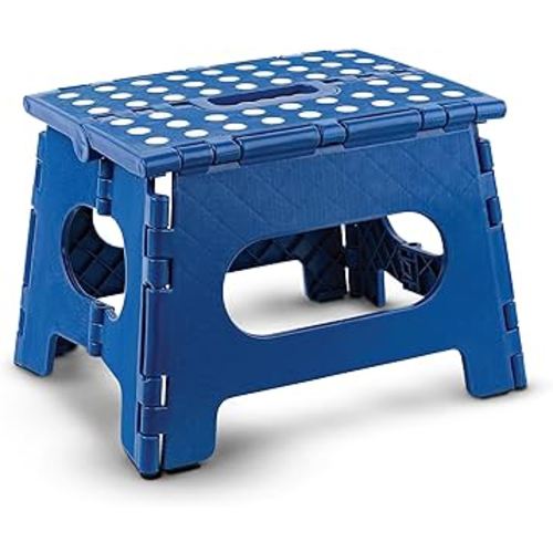 Handy Laundry Folding Lightweight Step Stool is Sturdy Enough to Support Adults and Safe Enough for Kids. Opens Easy with One Flip. Great for Kitchen, Bathroom or Bedroom. (Blue)