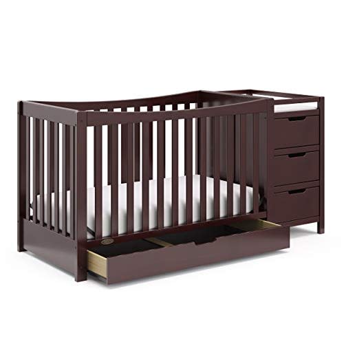 Graco Remi All-in-One Convertible Crib with Drawer and Changer (Espresso) - JPMA-Certified Convertible Crib with Storage Drawer, Attached Changing-Table with 3 Drawers