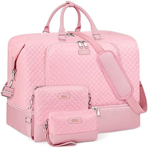 Travel Weekender Bag for Women, 21" Overnight Bag with Shoe Compartment 50L Large Travel Duffel Bag Carry On Tote for Weekend, Overnight, Business Trips, Water Resistant