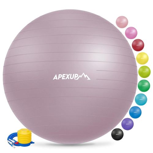 APEXUP Yoga & Pilates Ball - Anti Slip Heavy Duty Gym Ball for Fitness, Balance & Core Workout