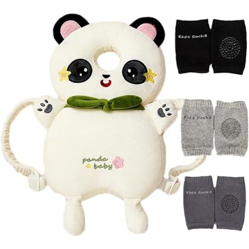 Baby Head Protector Cushion Backpack with 3 Baby Knee Pads for Walking & Crawling