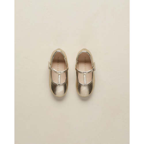 T-Strap Ballet Flats || Gold Metallic